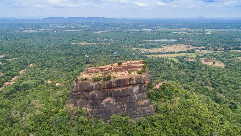How Many Days in Sigiriya? 1, 2 and 3-Day Plans Aerial view of Sigiriya Lion Rock and the surrounding jungle