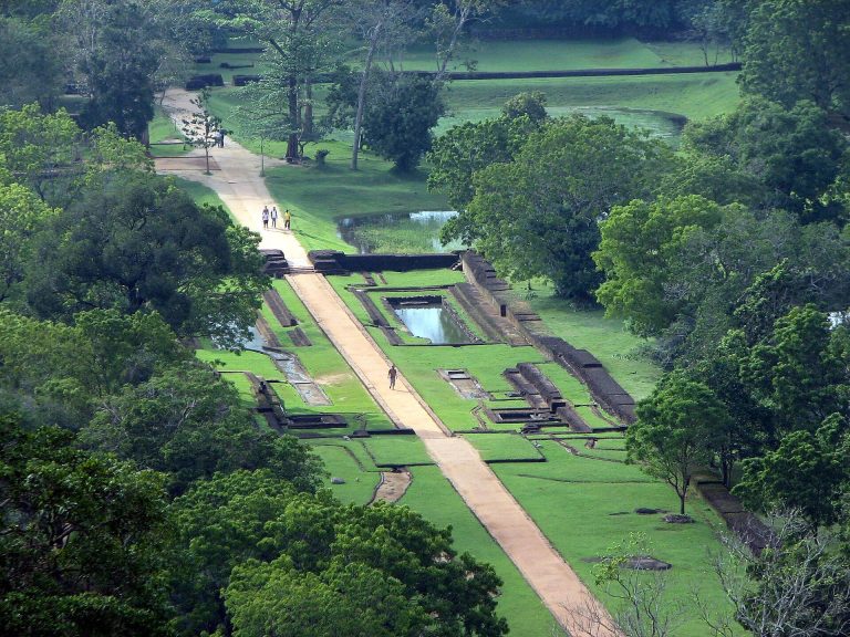 View down over the Sigiriya gardens from the rock