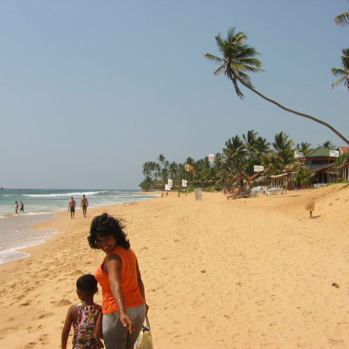 Hikkaduwa beach on the south-west coast of Sri Lanka