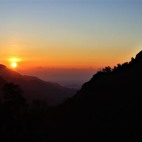 Sunrise over the mountains of Ella, Sri Lanka
