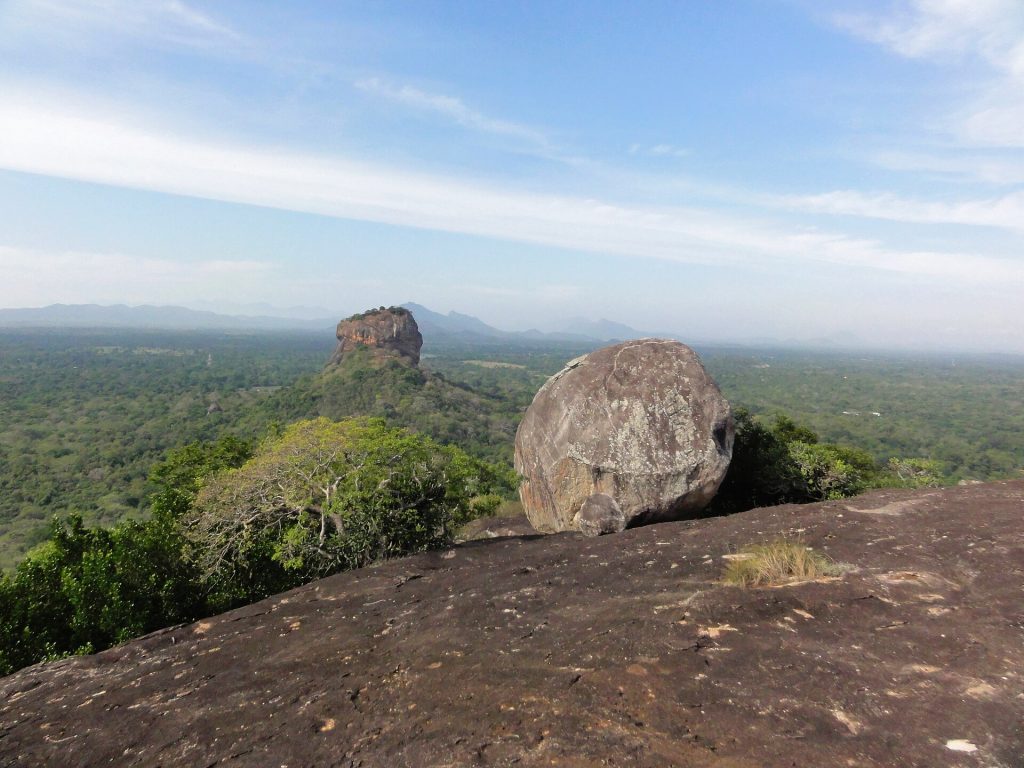 Boulders on the summit of Pidurangala Rock near Sigiriya