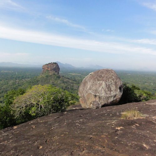 Boulders on the summit of Pidurangala Rock near Sigiriya