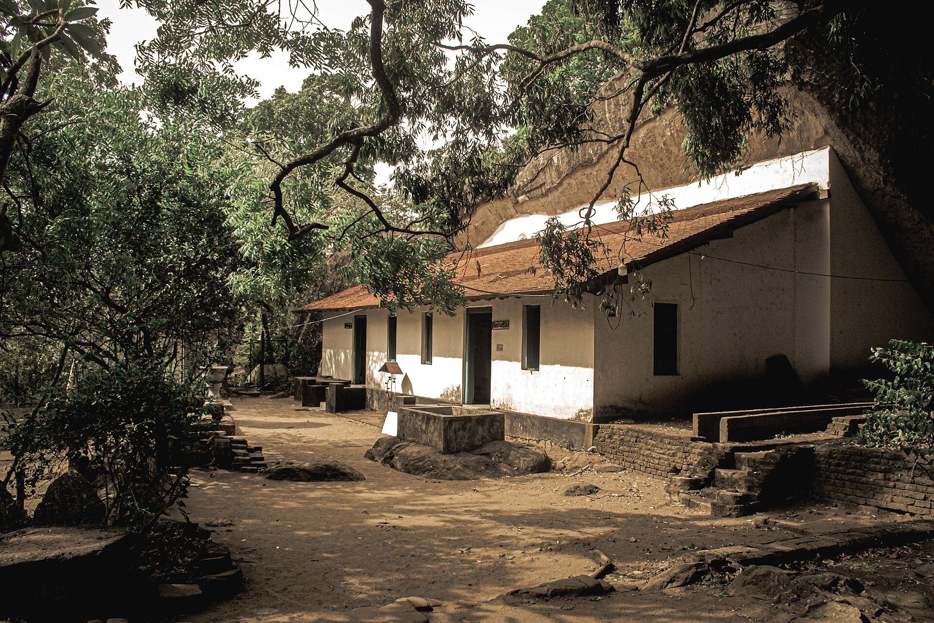 Pidurangala Vihara temple at the foot of Pidurangala Rock