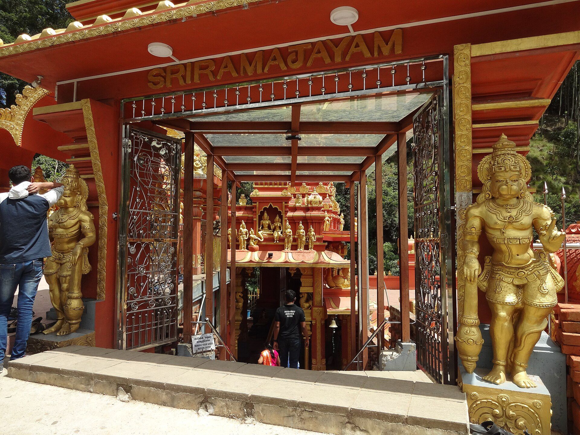 Seetha Amman Temple and the stream at Seetha Eliya
