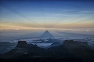 Sunrise and the peak’s shadow, Adam’s Peak, Sri Lanka